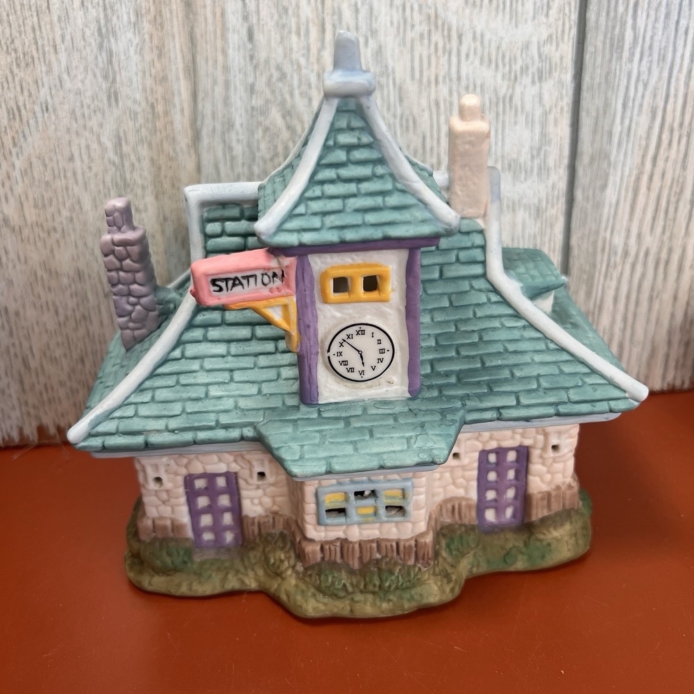 Vintage Easter Bunny Village Station— Charming‎ Ceramic House replacement